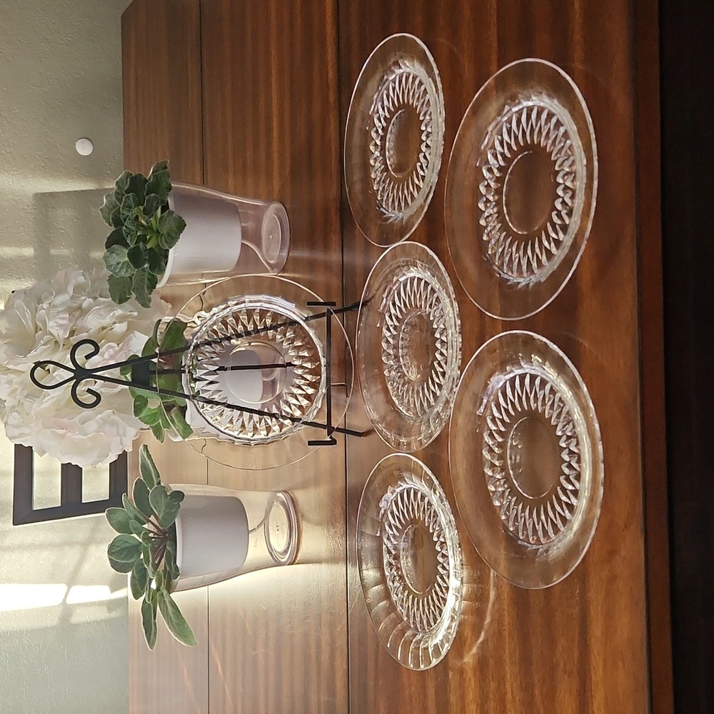 Van St. Lambert Imperial 6 Crystal Salad Plates